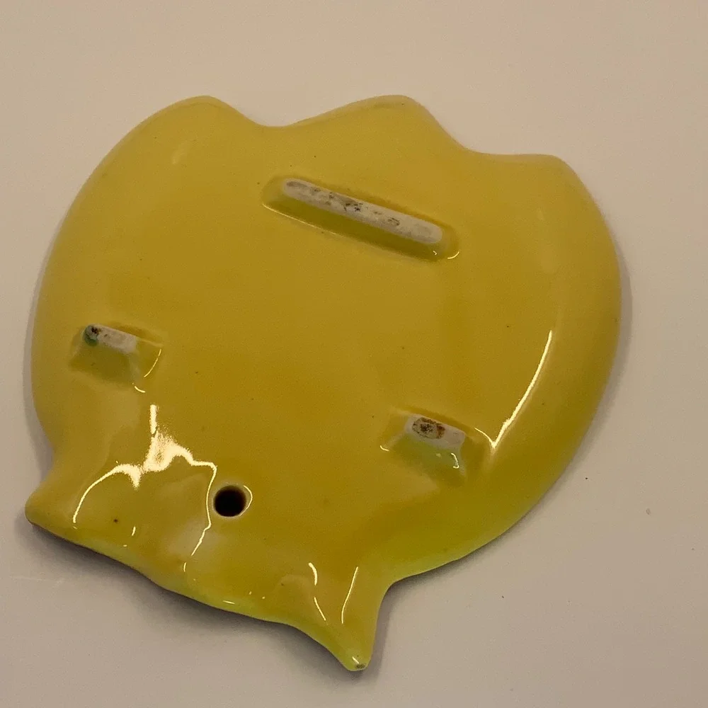 Vintage Banana Bunch Spoon Rest Ceramic Yellow 5.5x5in